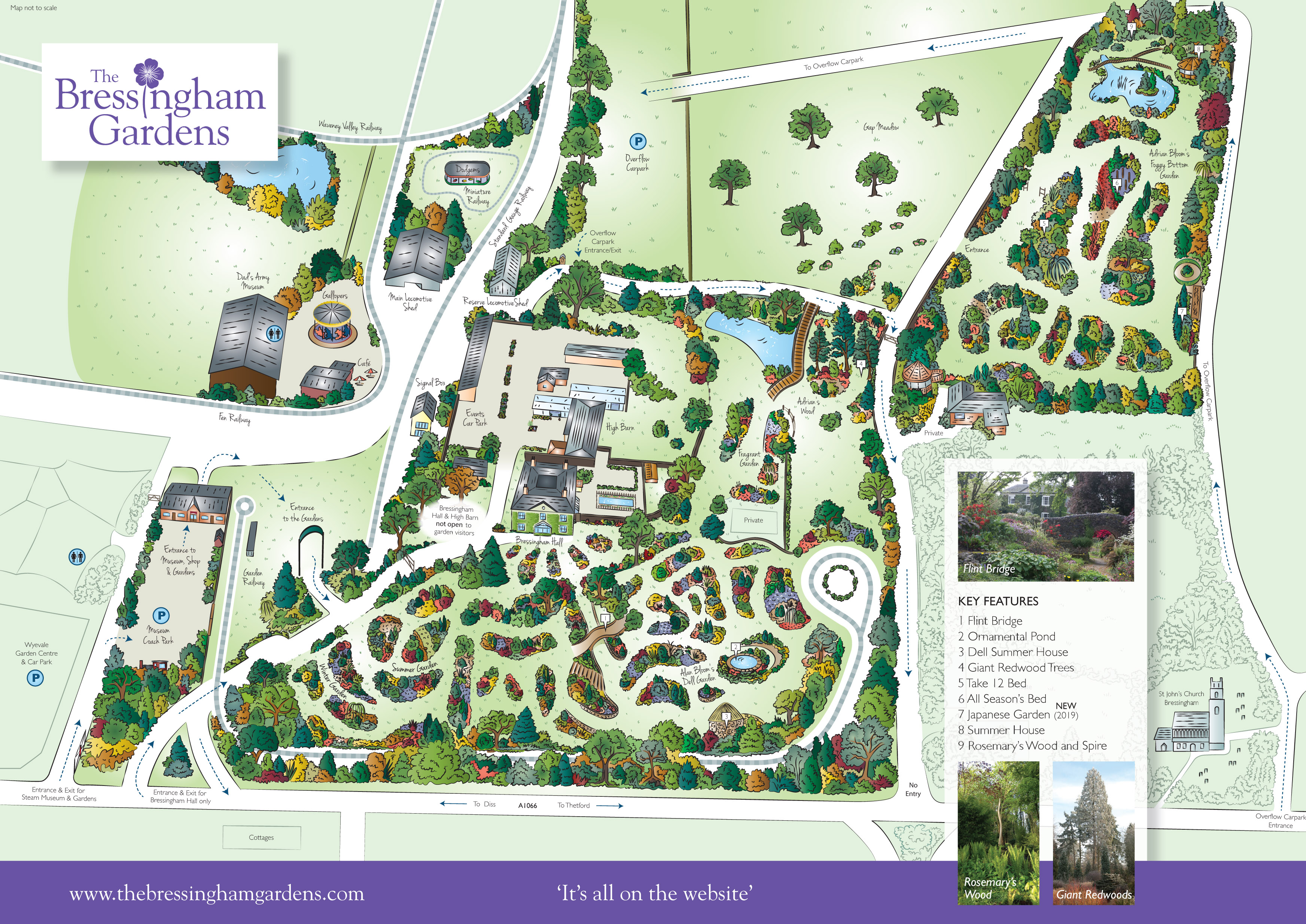 Bressingham Gardens Map High Res